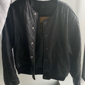 Vintage Genuine Leather Bomber Jacket